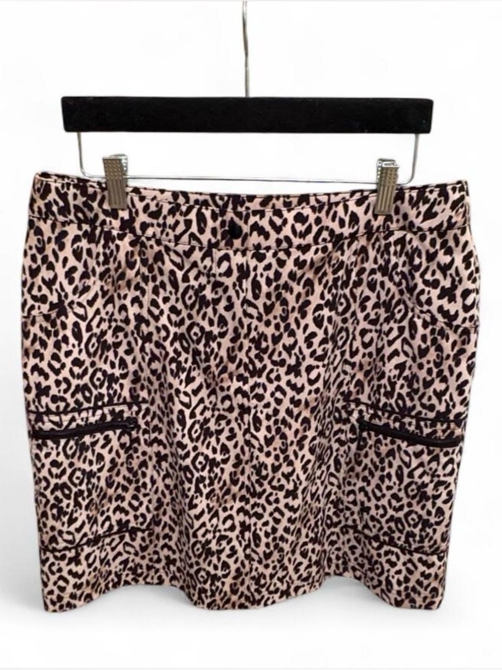 Zenergy Golf Chico’s Leopard Print Skort Skirt Size 1 NWT Built In Shorts
